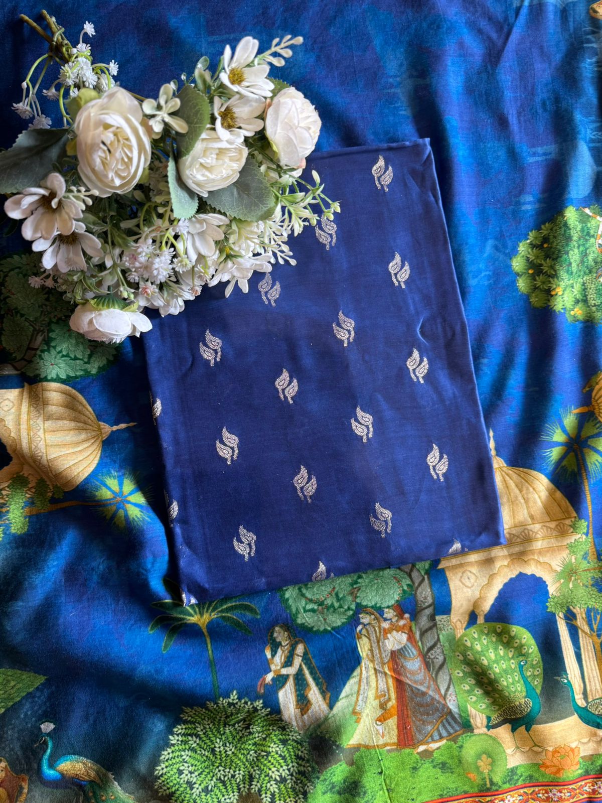 Silk Shirt with striking Rajasthani miniature painting