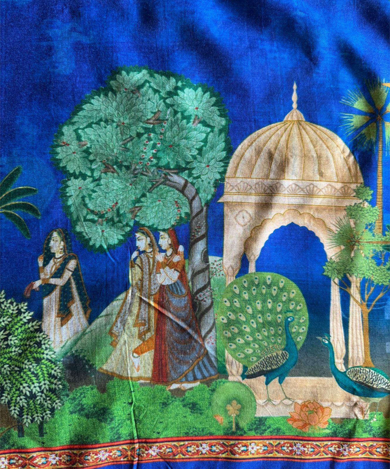 Silk Shirt with striking Rajasthani miniature painting