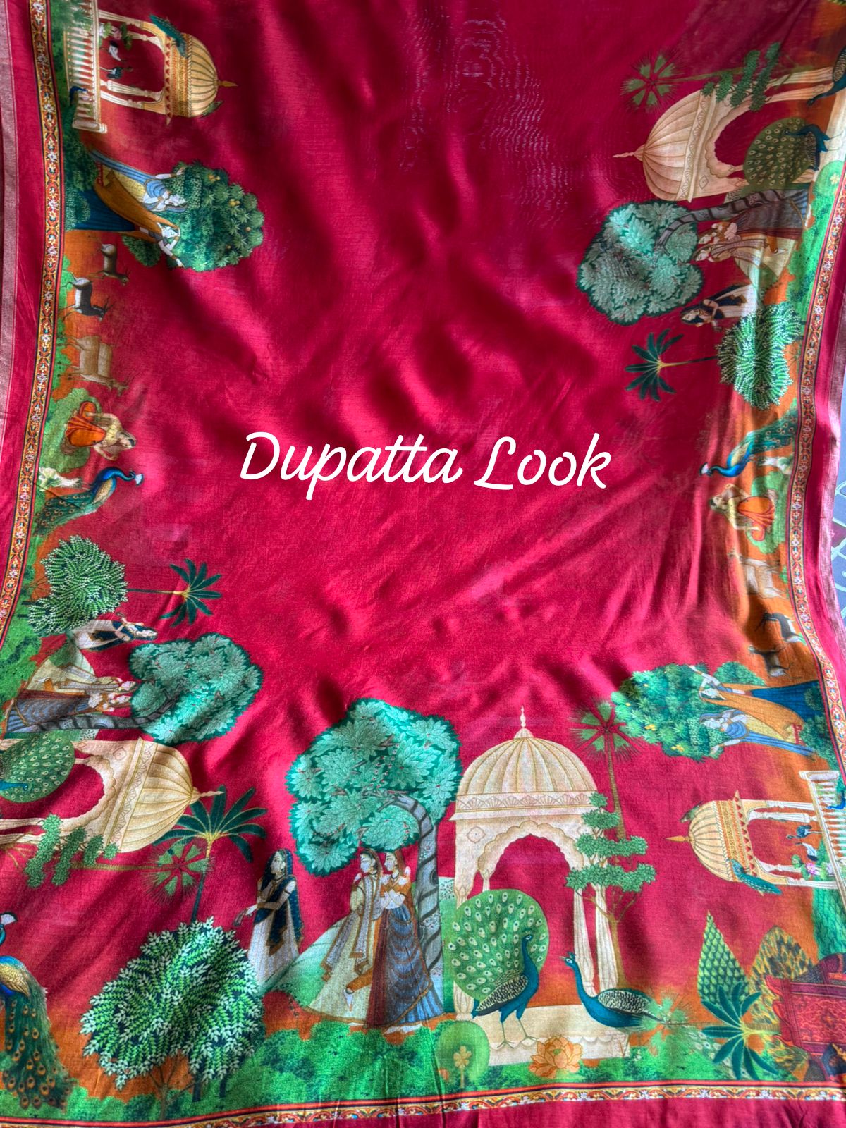 Silk Shirt with striking Rajasthani miniature painting