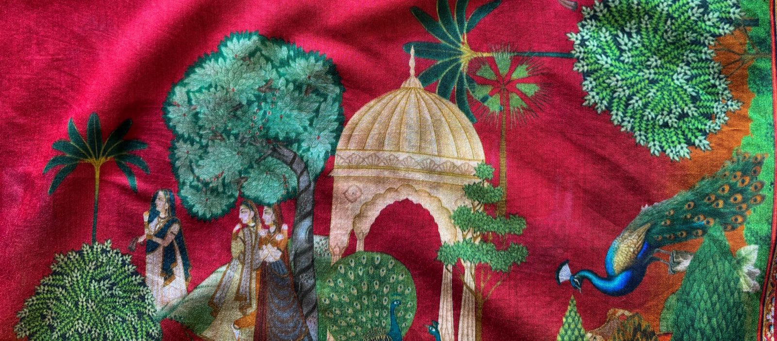 Silk Shirt with striking Rajasthani miniature painting