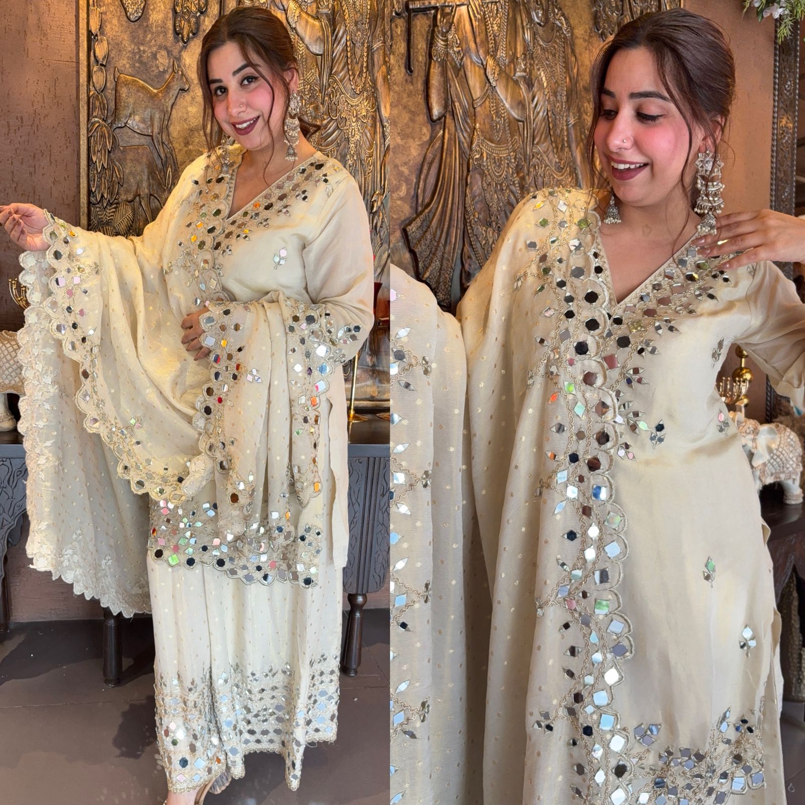 Sharara set on pure tissue