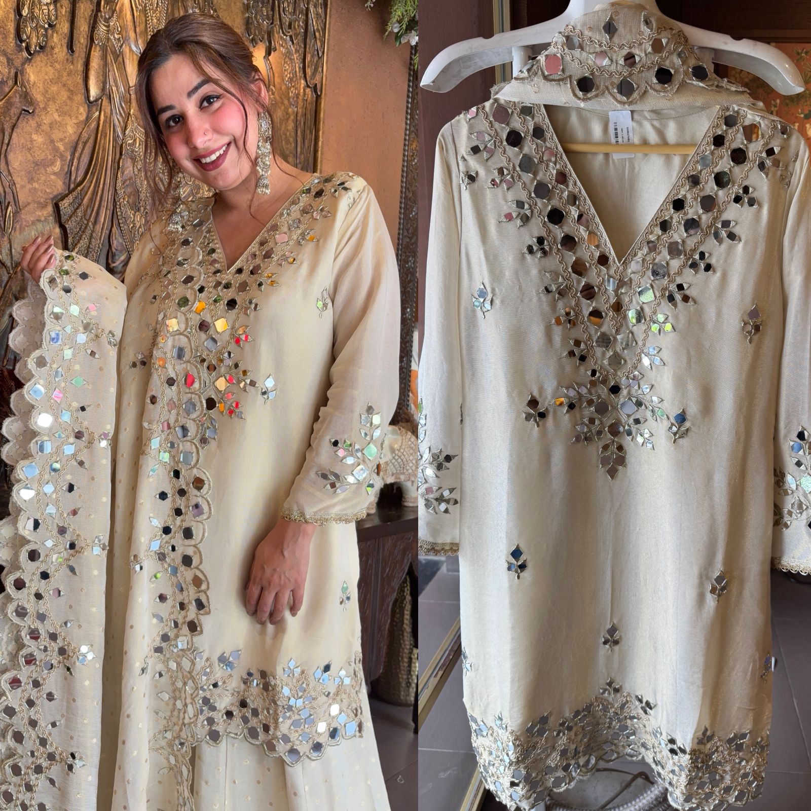 Sharara set on pure tissue