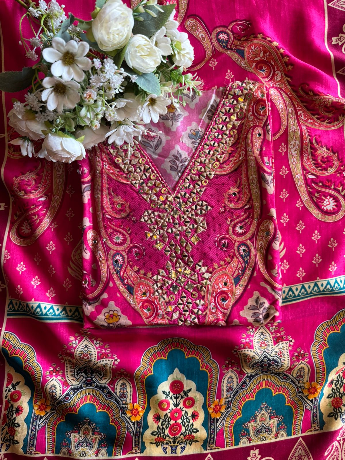 Pure Silk Unstitched designer Suit