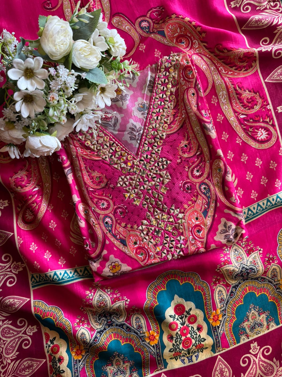 Pure Silk Unstitched designer Suit