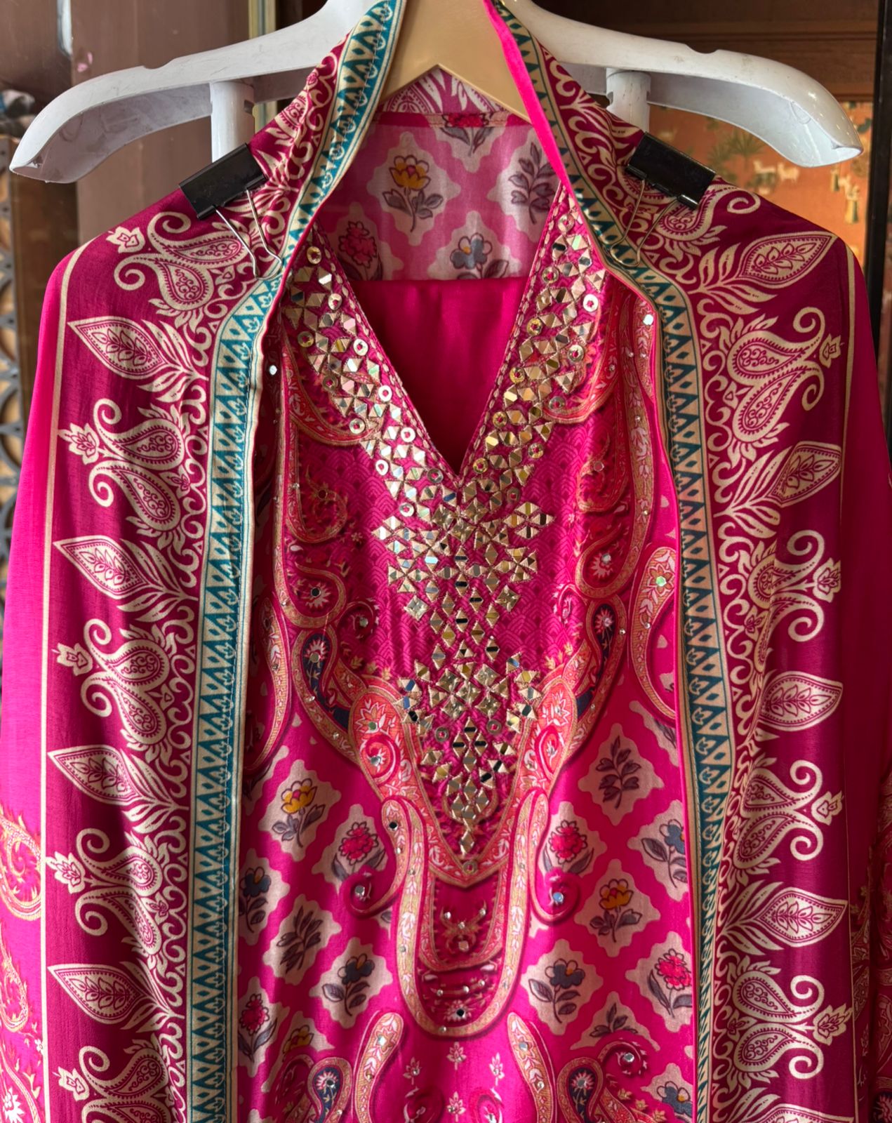 Pure Silk Unstitched designer Suit