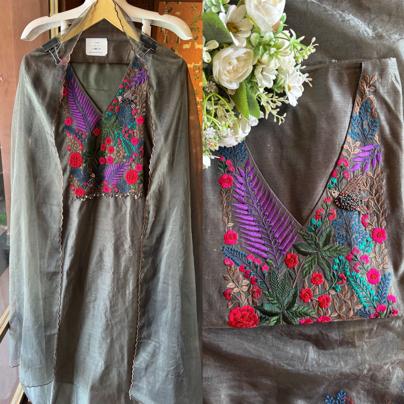 Chanderi Silk Unstitched Suit