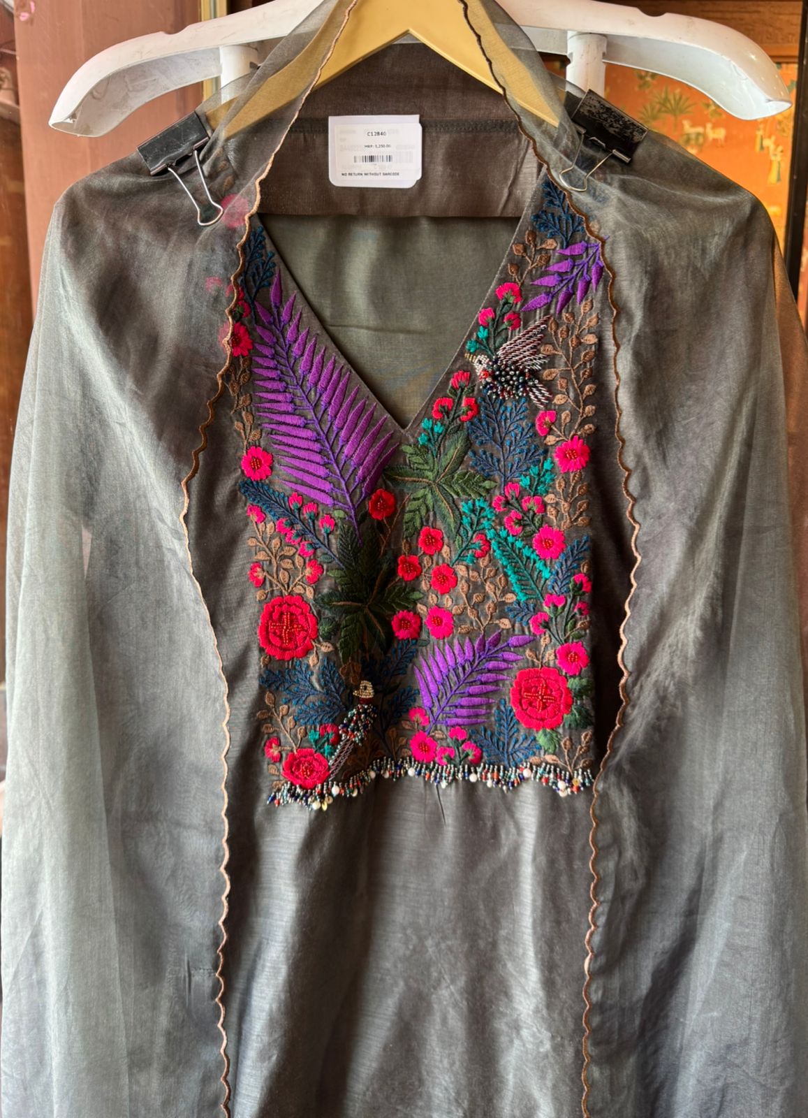 Chanderi Silk Unstitched Suit