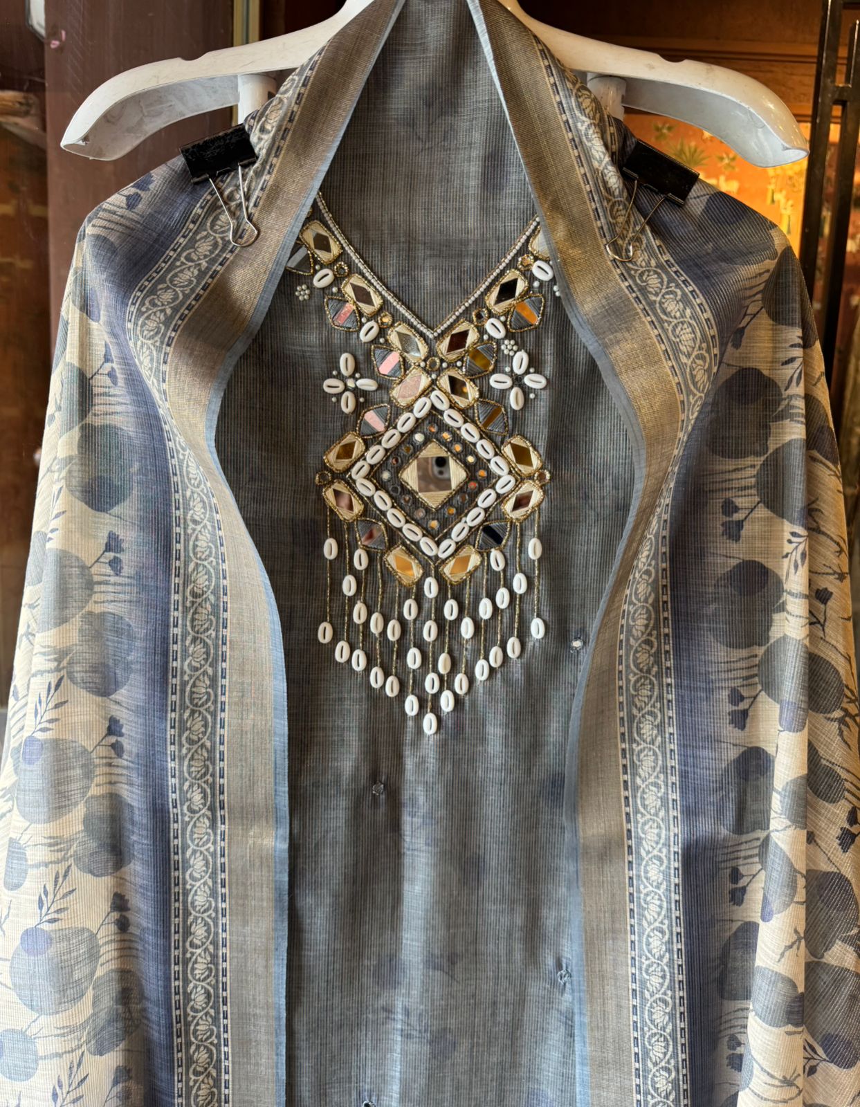 Pure tissue jacquard Unstitched Suit