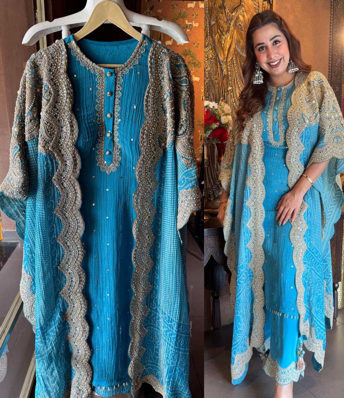 Straight crushed tissue Stitched Shirt