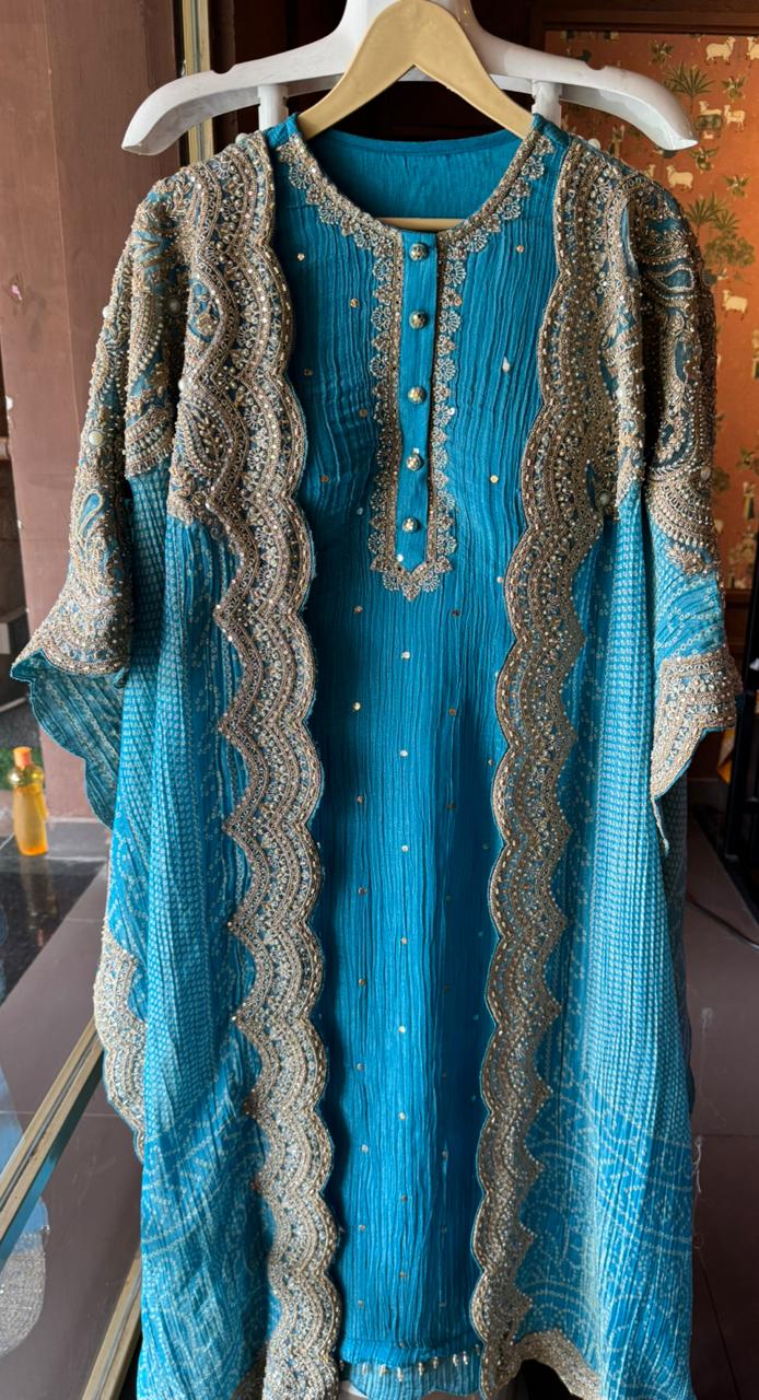 Straight crushed tissue Stitched Shirt