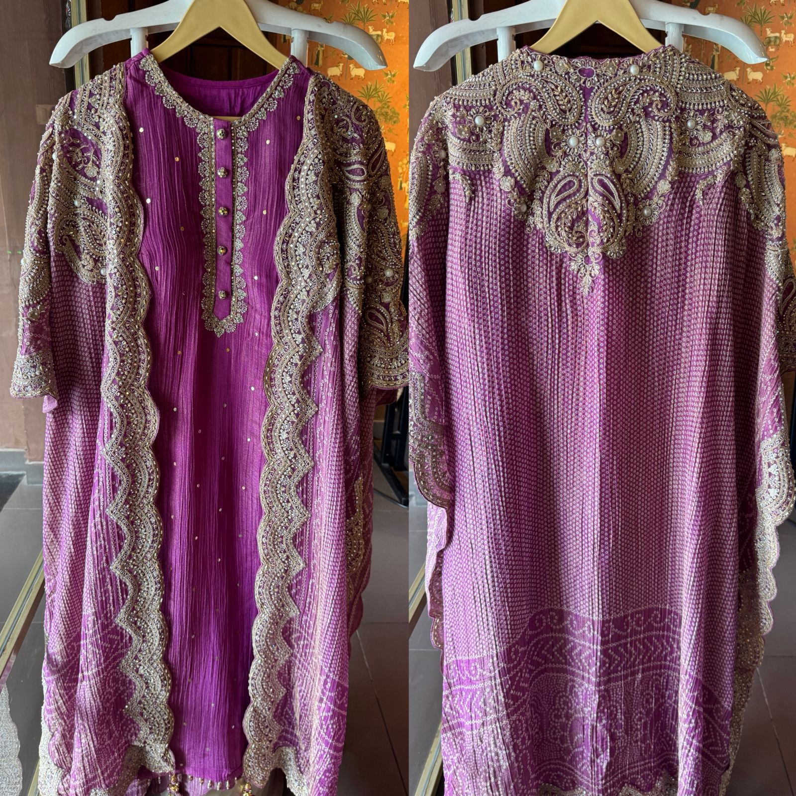 Straight crushed tissue Stitched Shirt