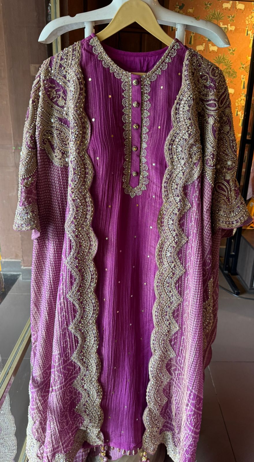 Straight crushed tissue Stitched Shirt