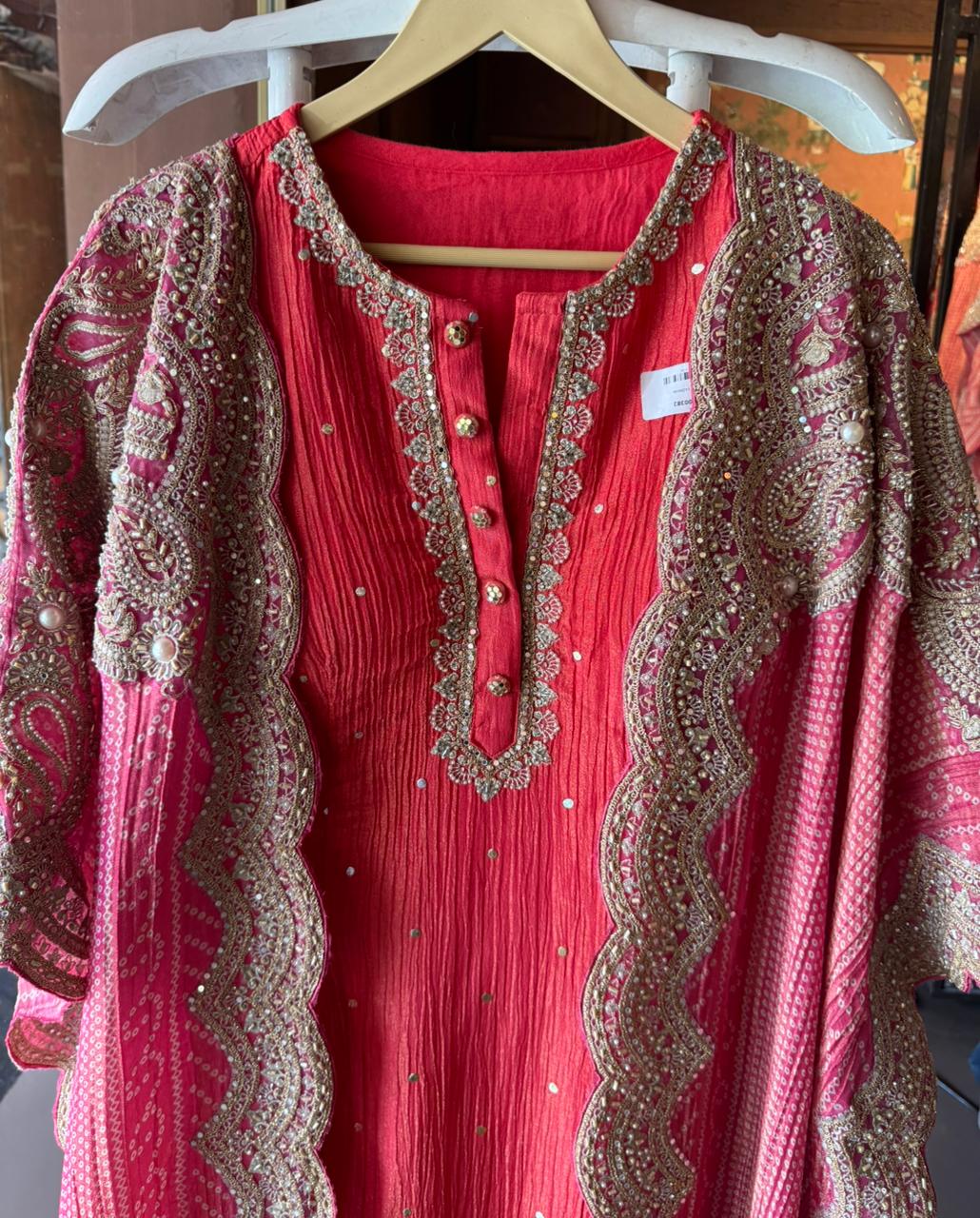 Straight crushed tissue Stitched Shirt