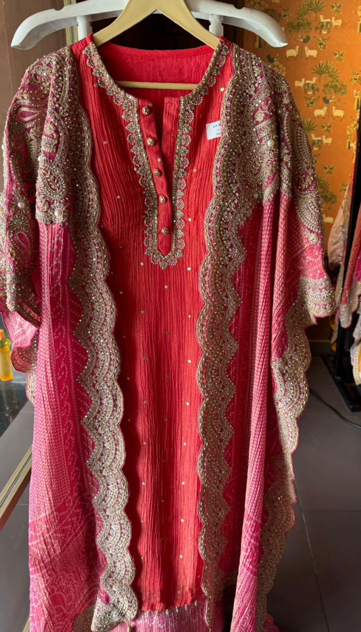 Straight crushed tissue Stitched Shirt