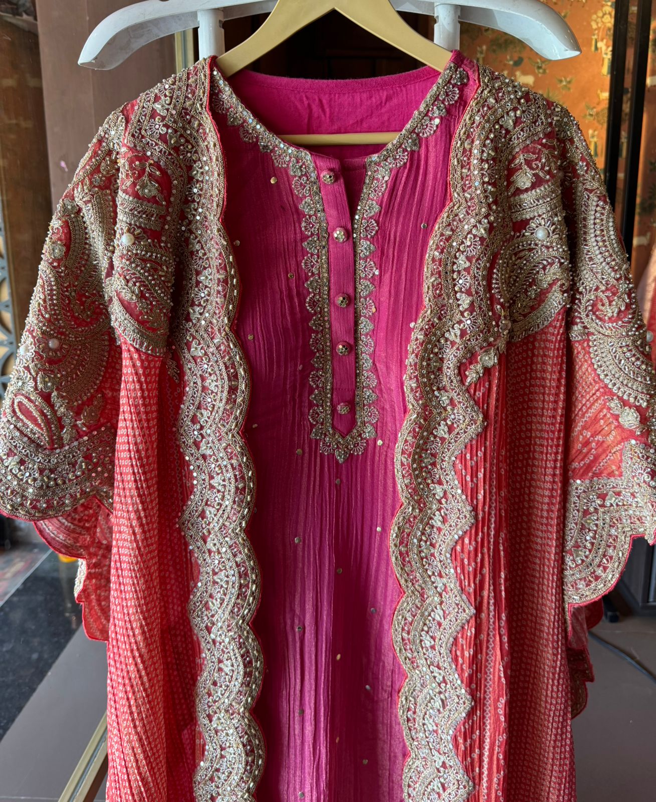 Straight crushed tissue Stitched Shirt