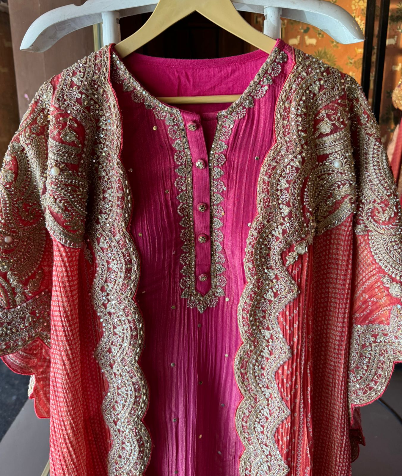 Straight crushed tissue Stitched Shirt