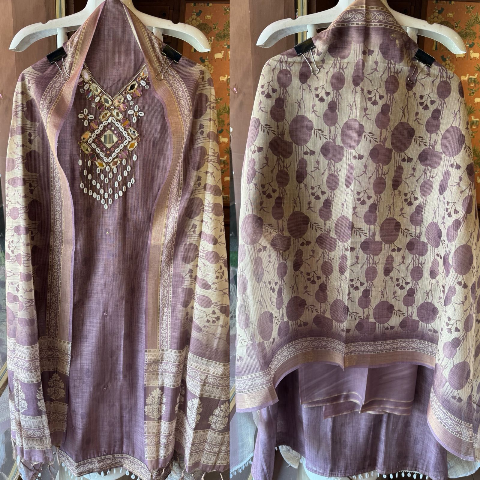 Pure tissue jacquard Unstitched Suit