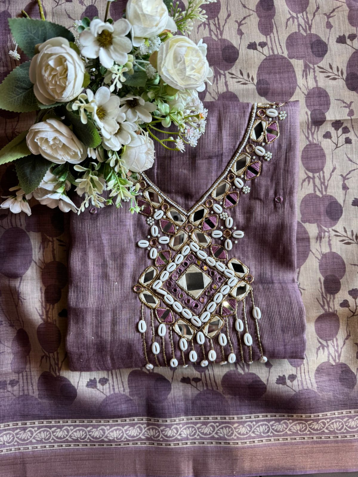 Pure tissue jacquard Unstitched Suit