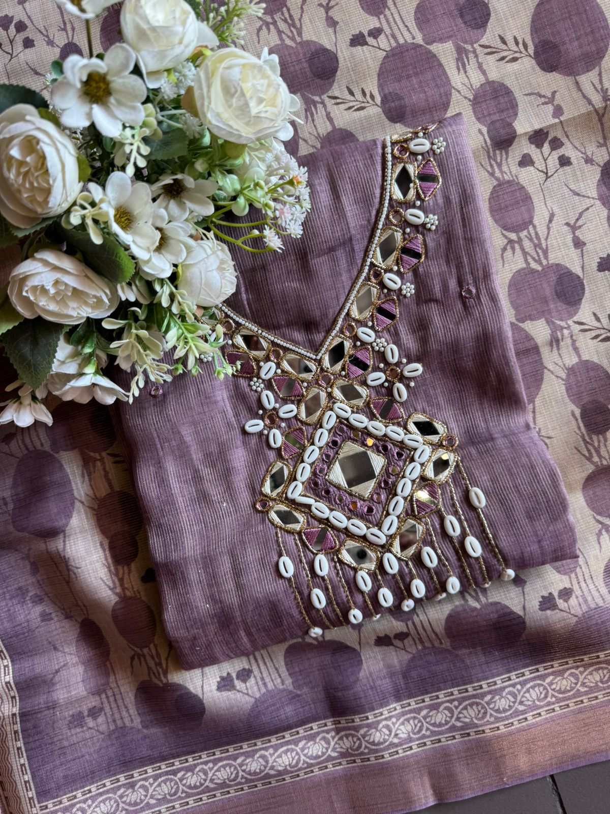 Pure tissue jacquard Unstitched Suit