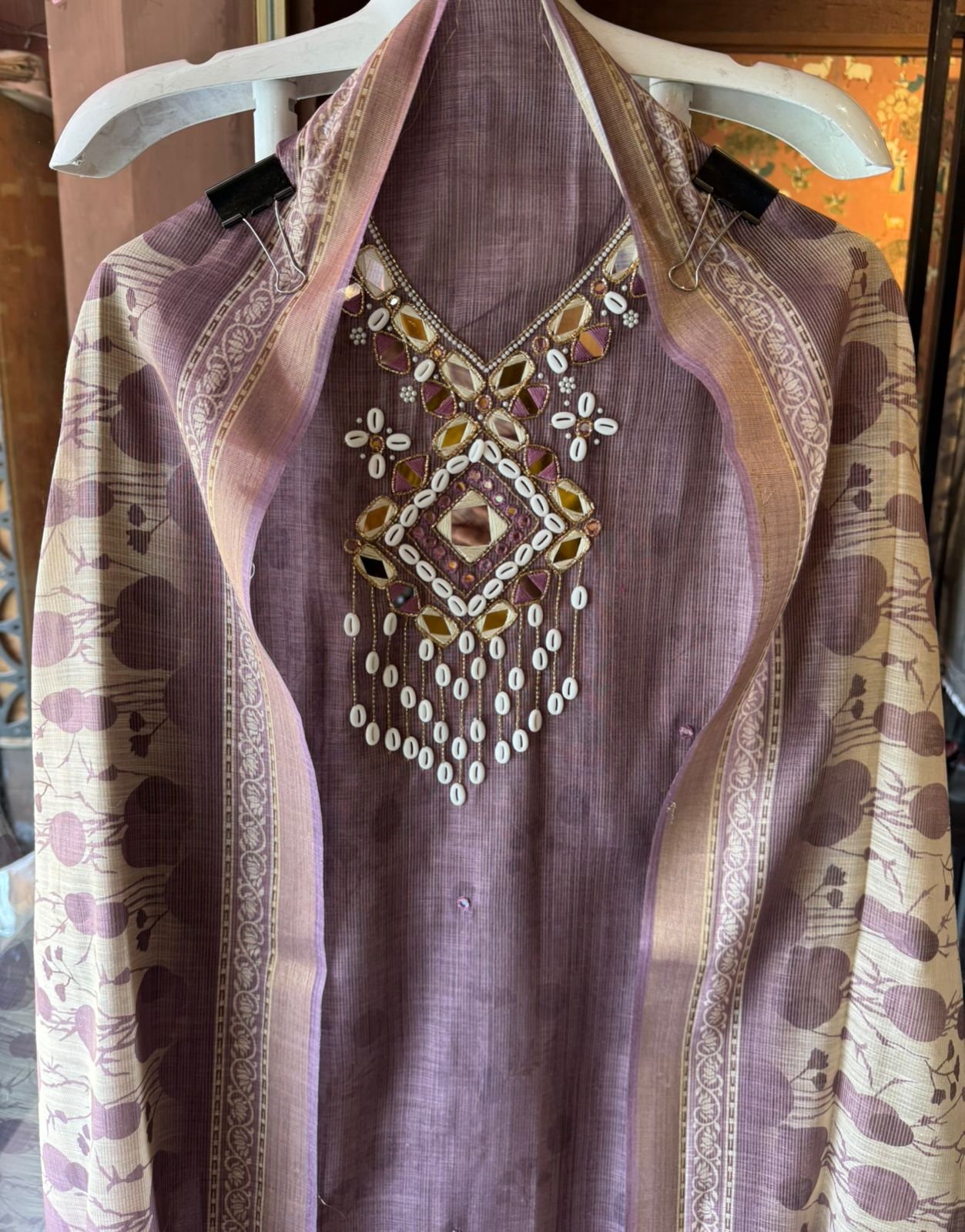 Pure tissue jacquard Unstitched Suit