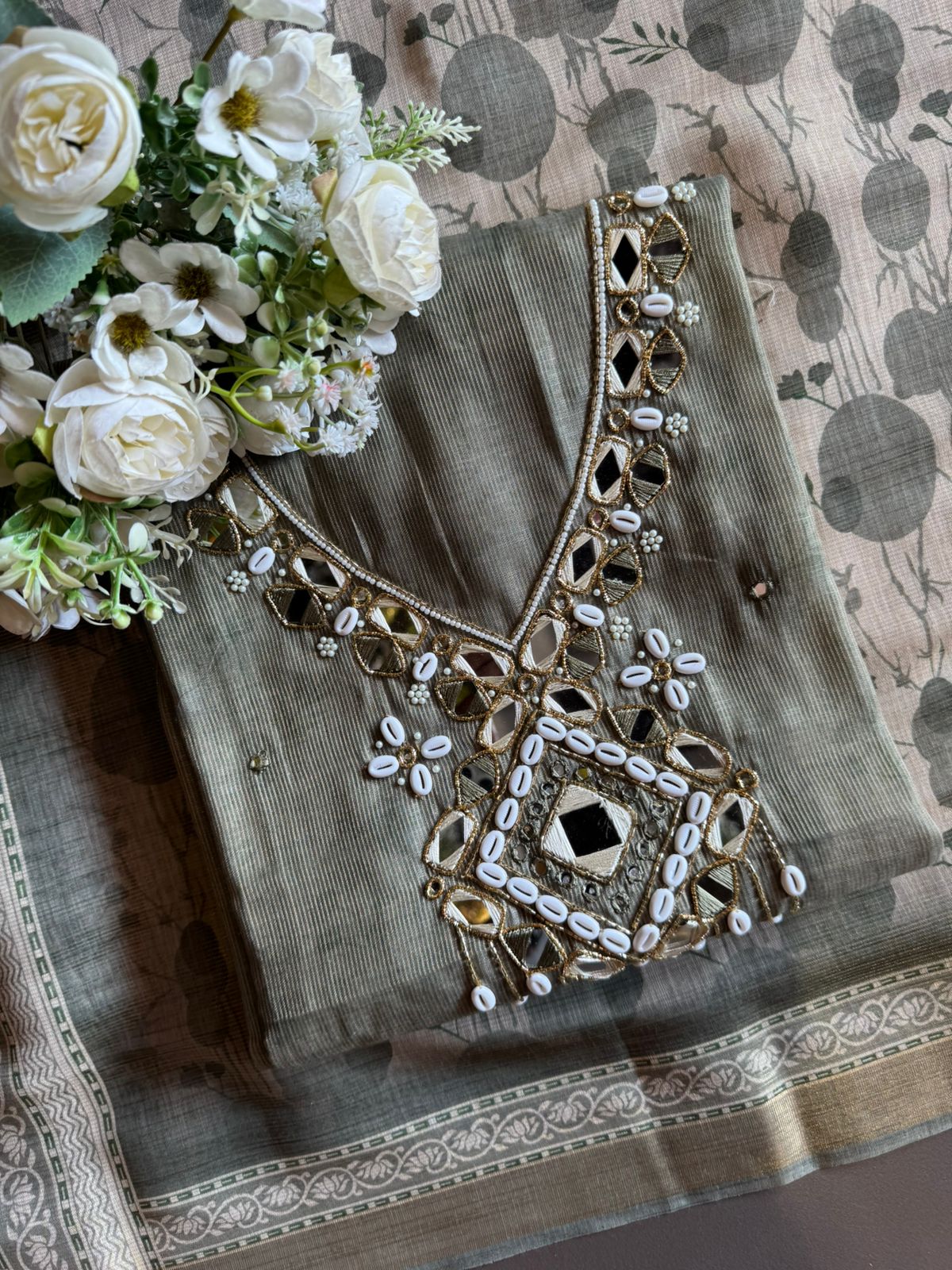 Pure tissue jacquard Unstitched Suit