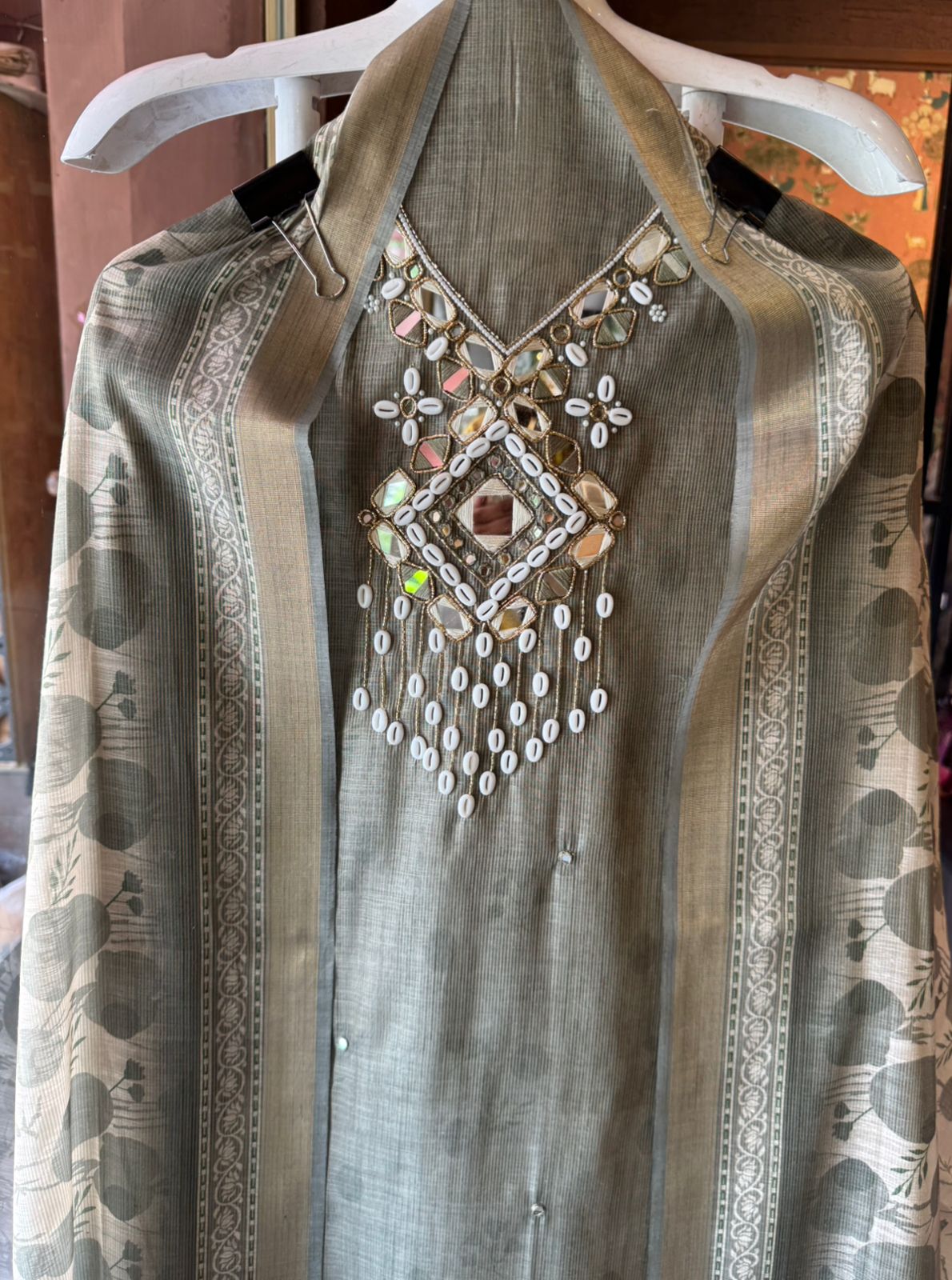 Pure tissue jacquard Unstitched Suit