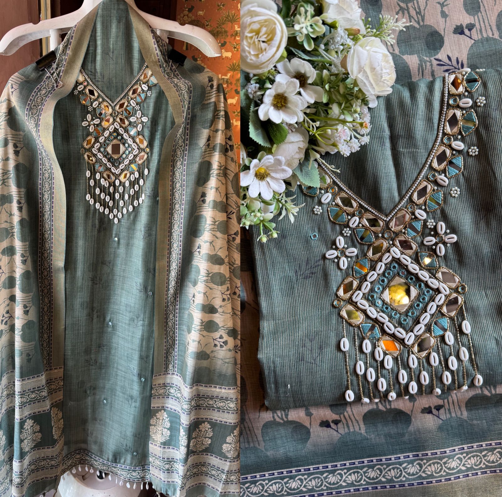 Pure tissue jacquard Unstitched Suit