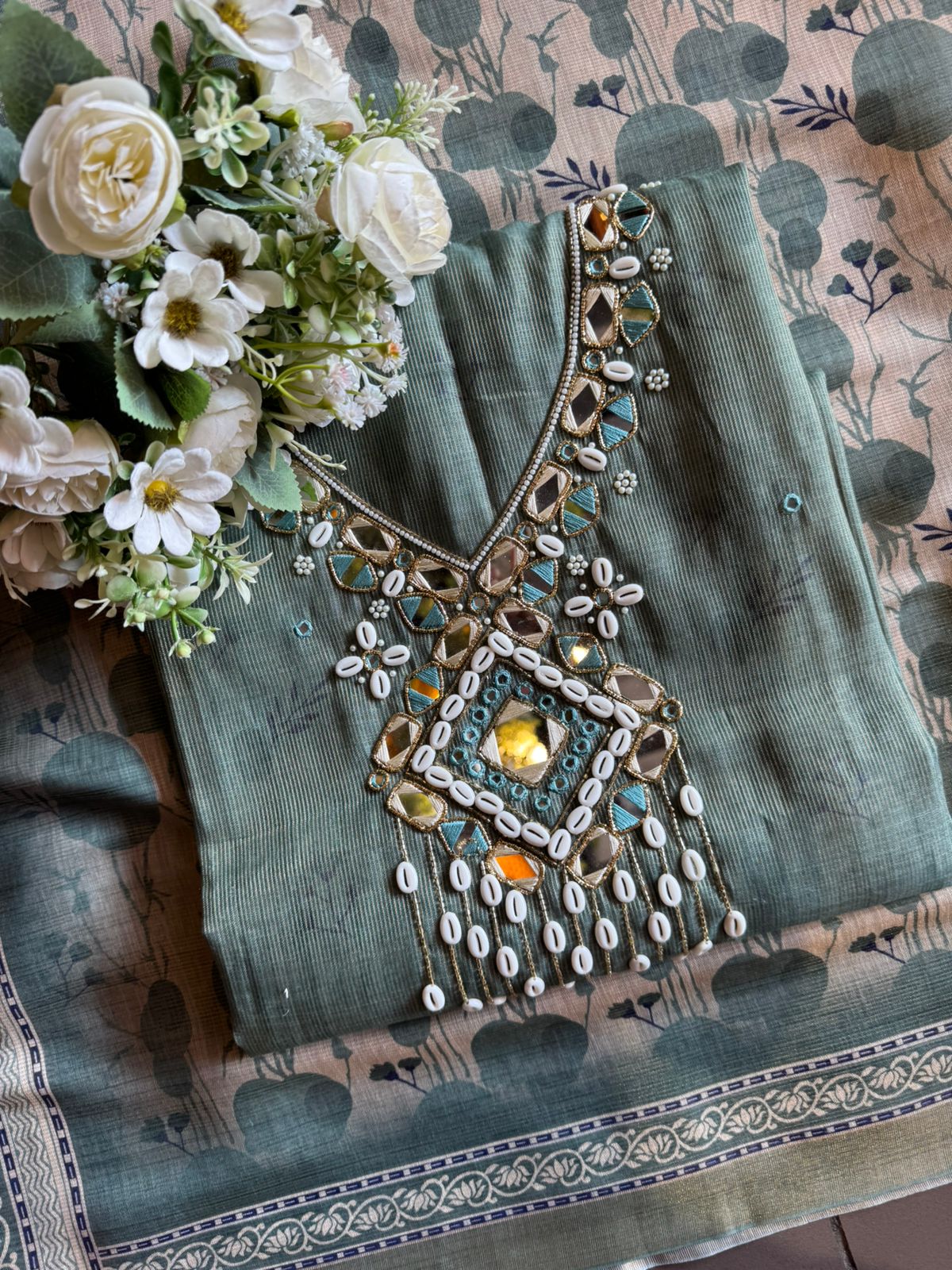 Pure tissue jacquard Unstitched Suit