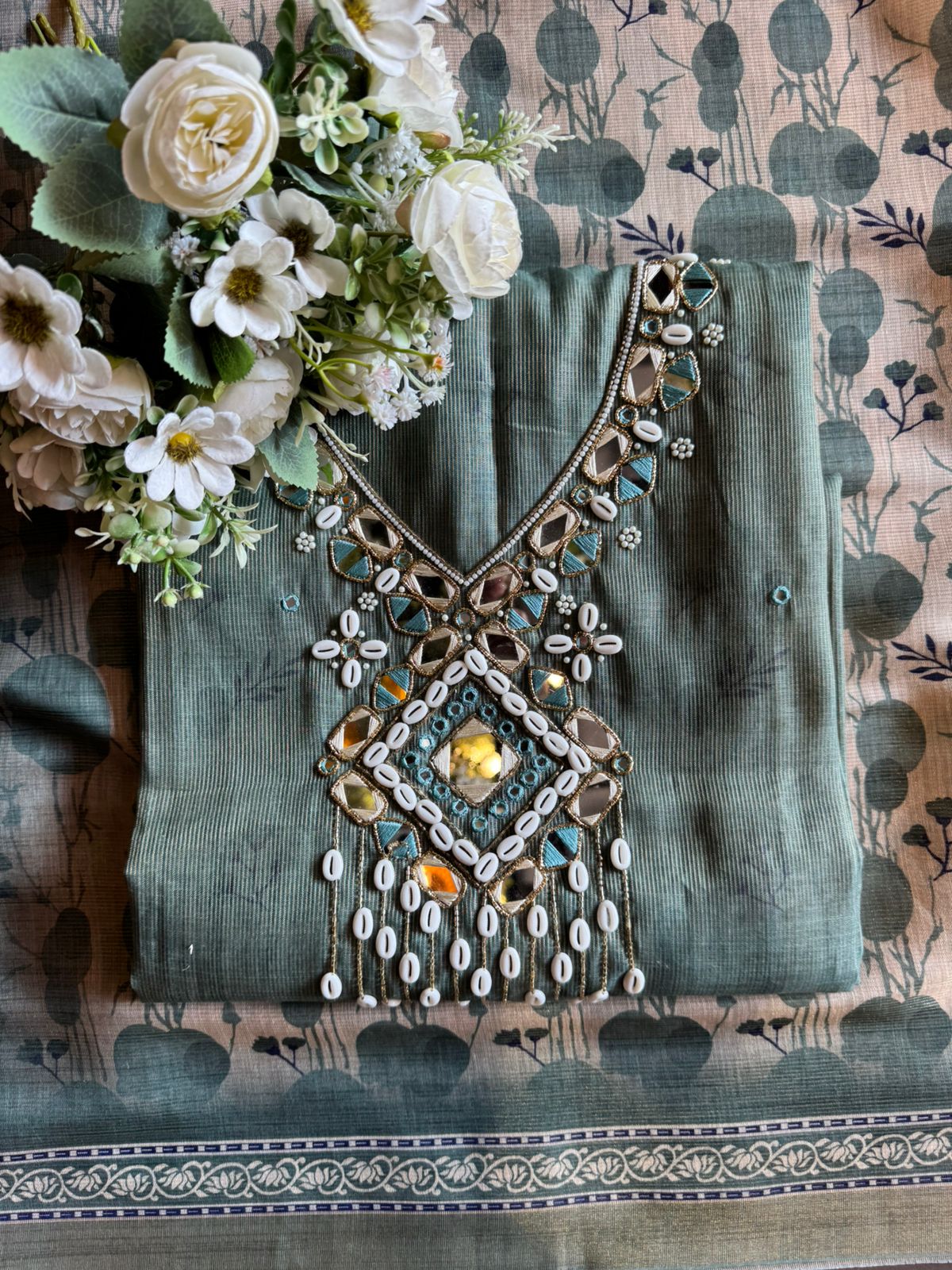 Pure tissue jacquard Unstitched Suit