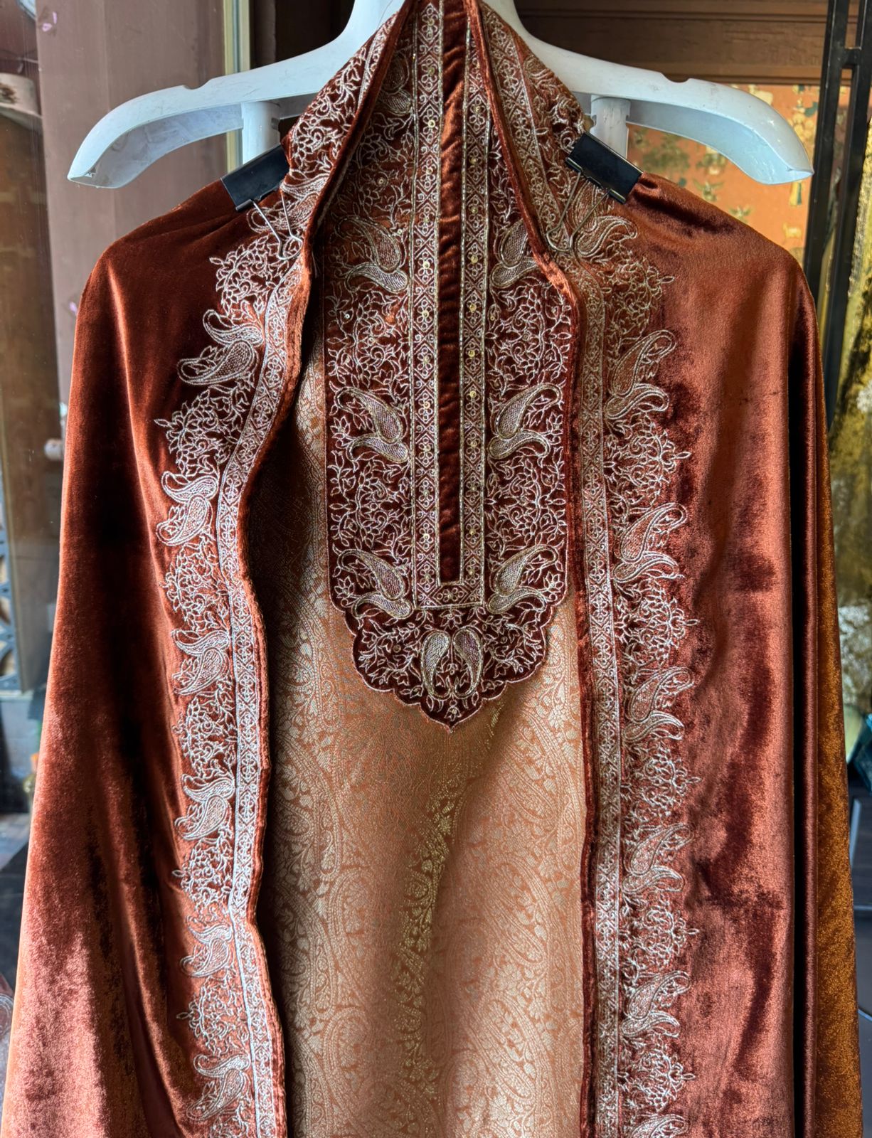 Brocade Silk designer Unstitched Shirt