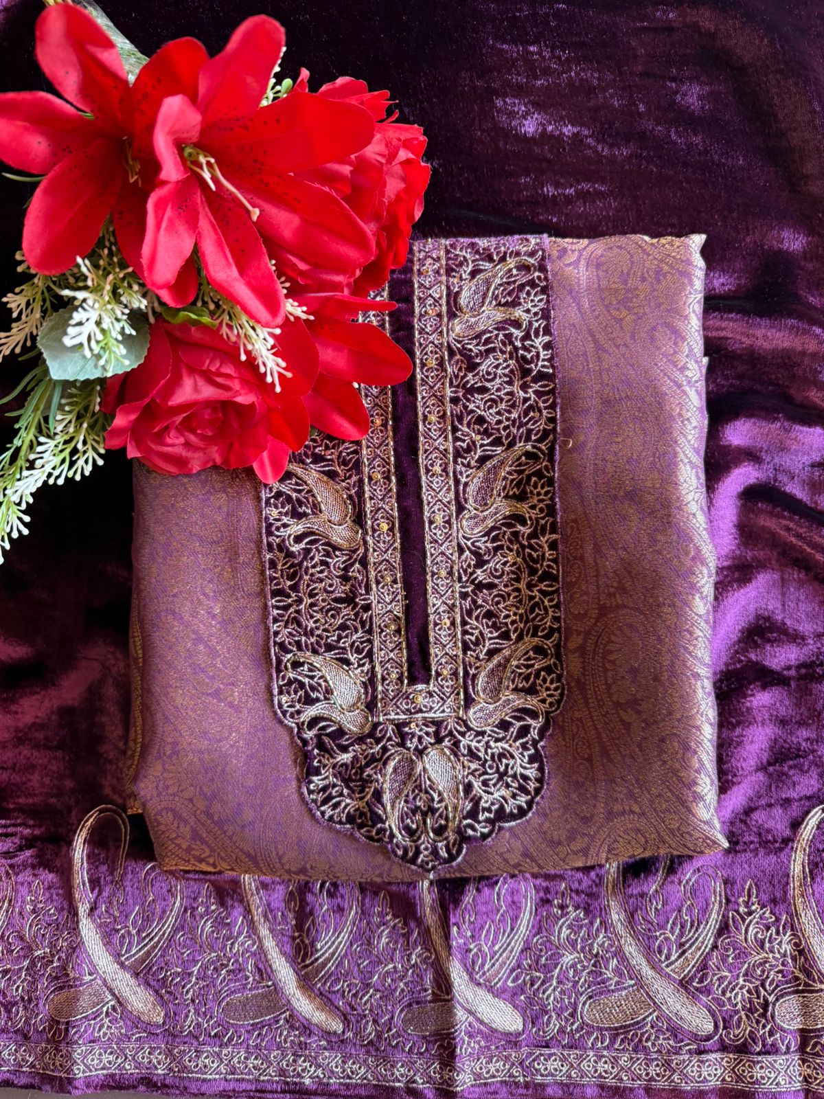 Brocade Silk designer Unstitched Shirt