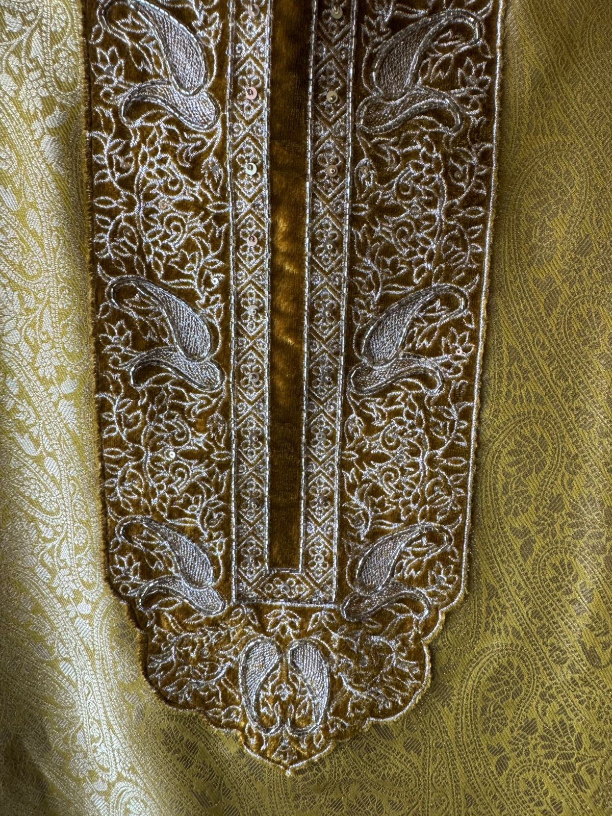 Brocade Silk designer Unstitched Shirt