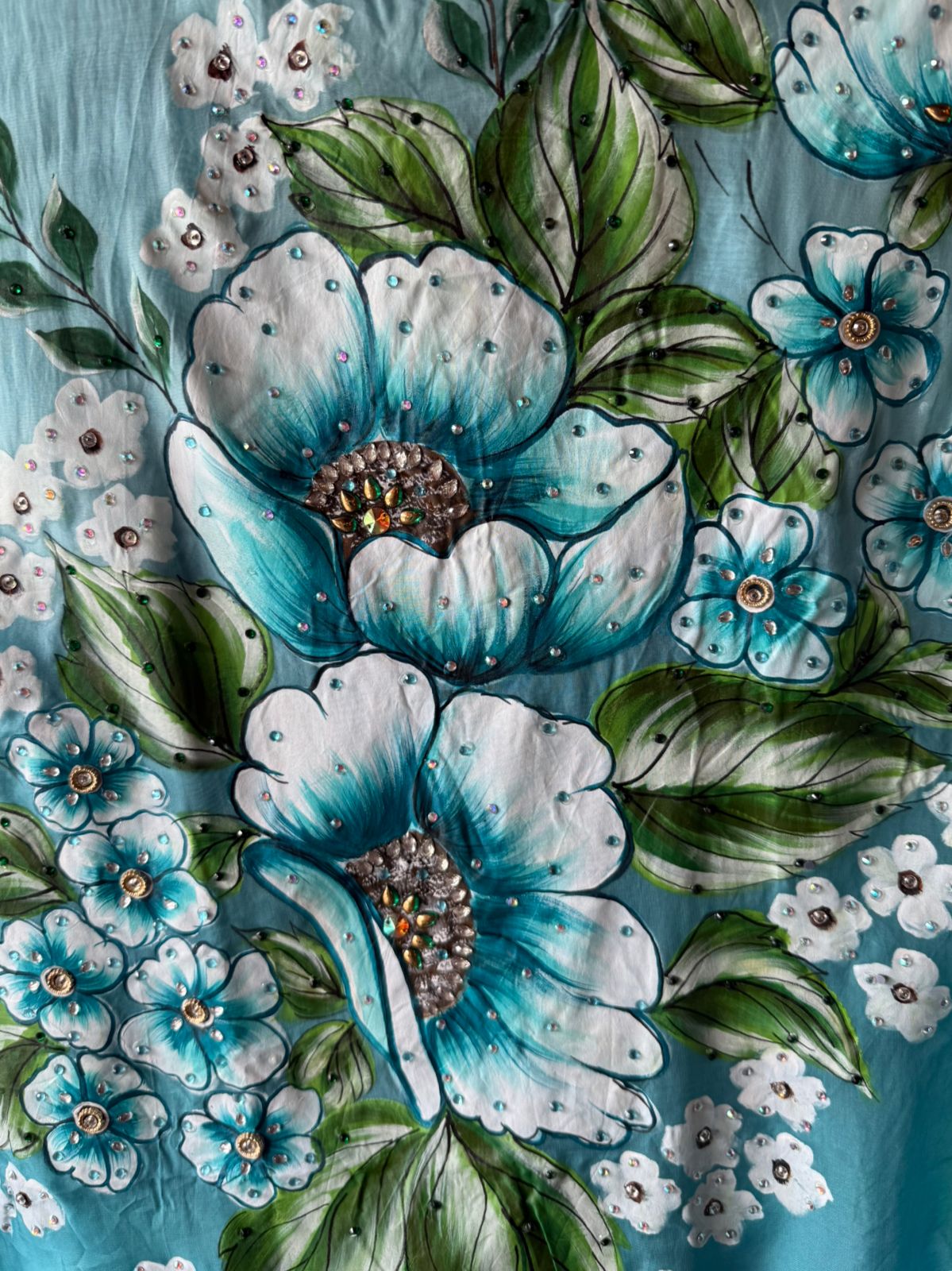Beautiful hand-painted fabric Suit
