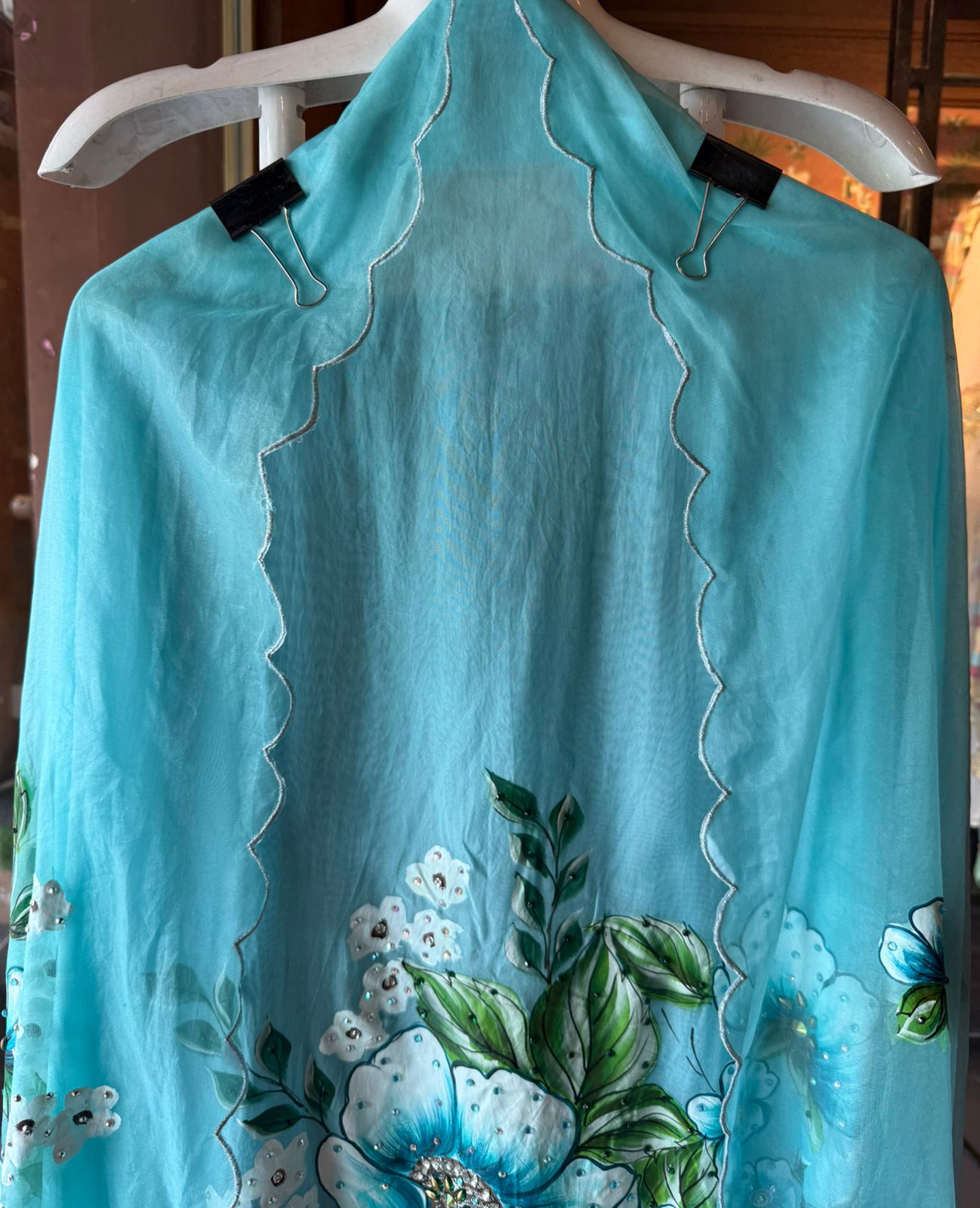 Beautiful hand-painted fabric Suit