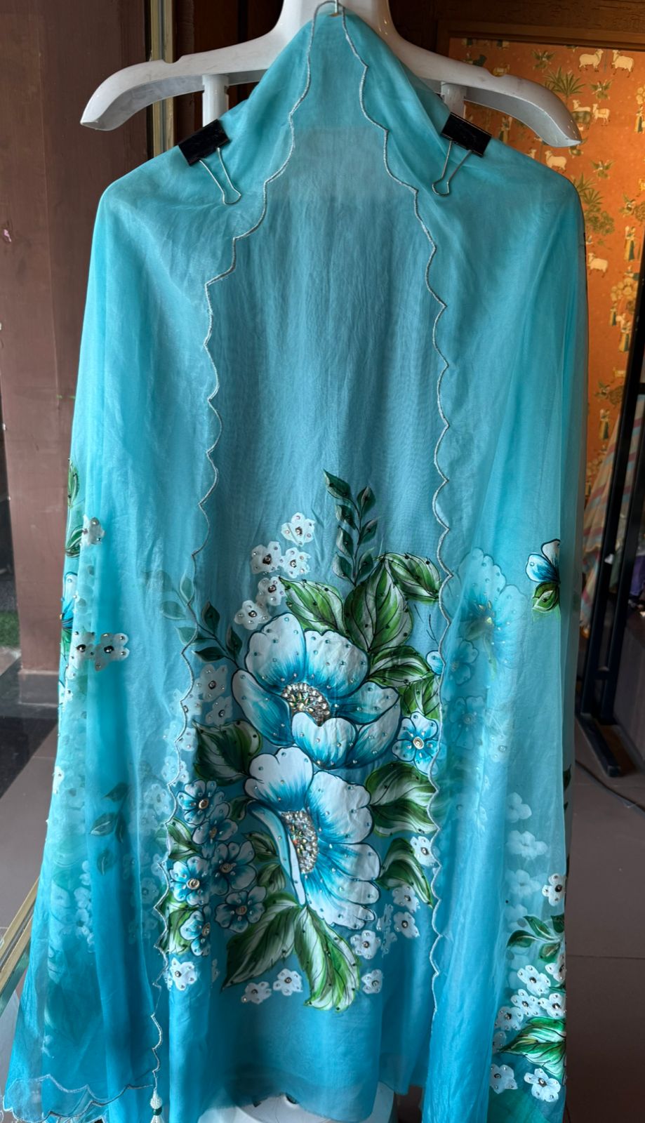 Beautiful hand-painted fabric Suit