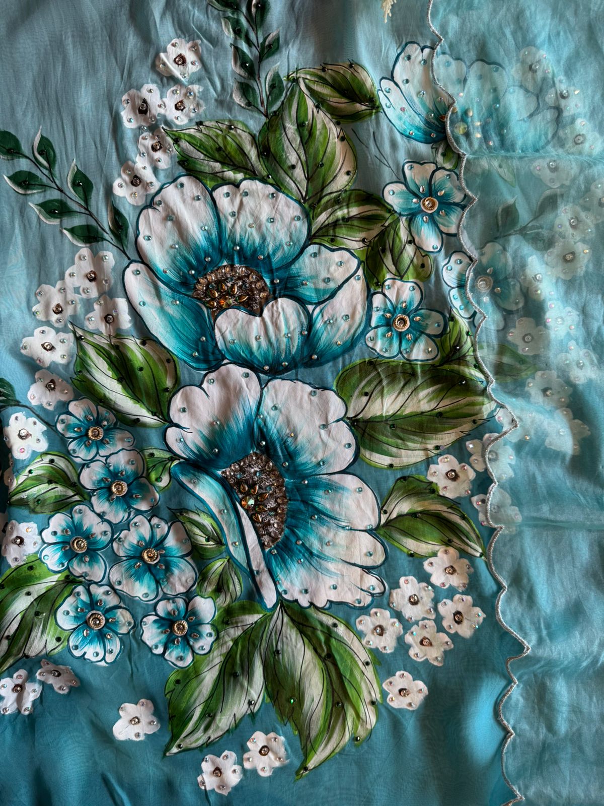 Beautiful hand-painted fabric Suit
