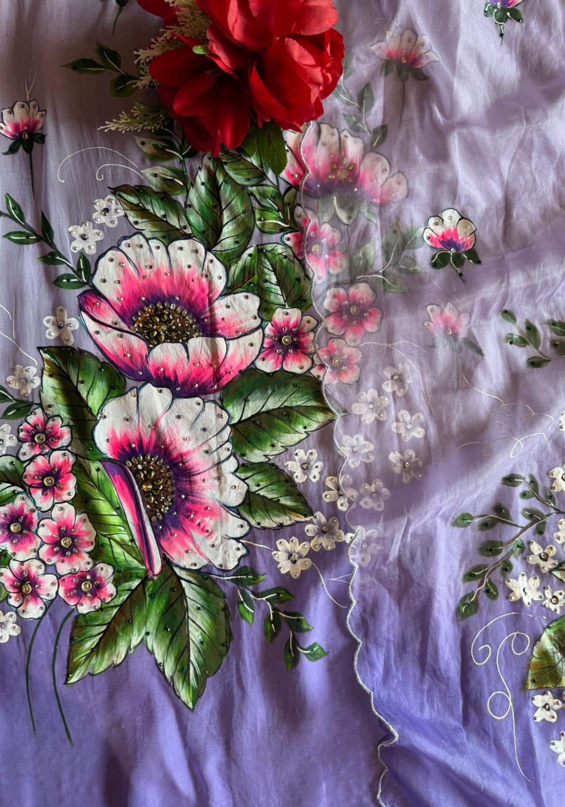 Beautiful hand-painted fabric Suit