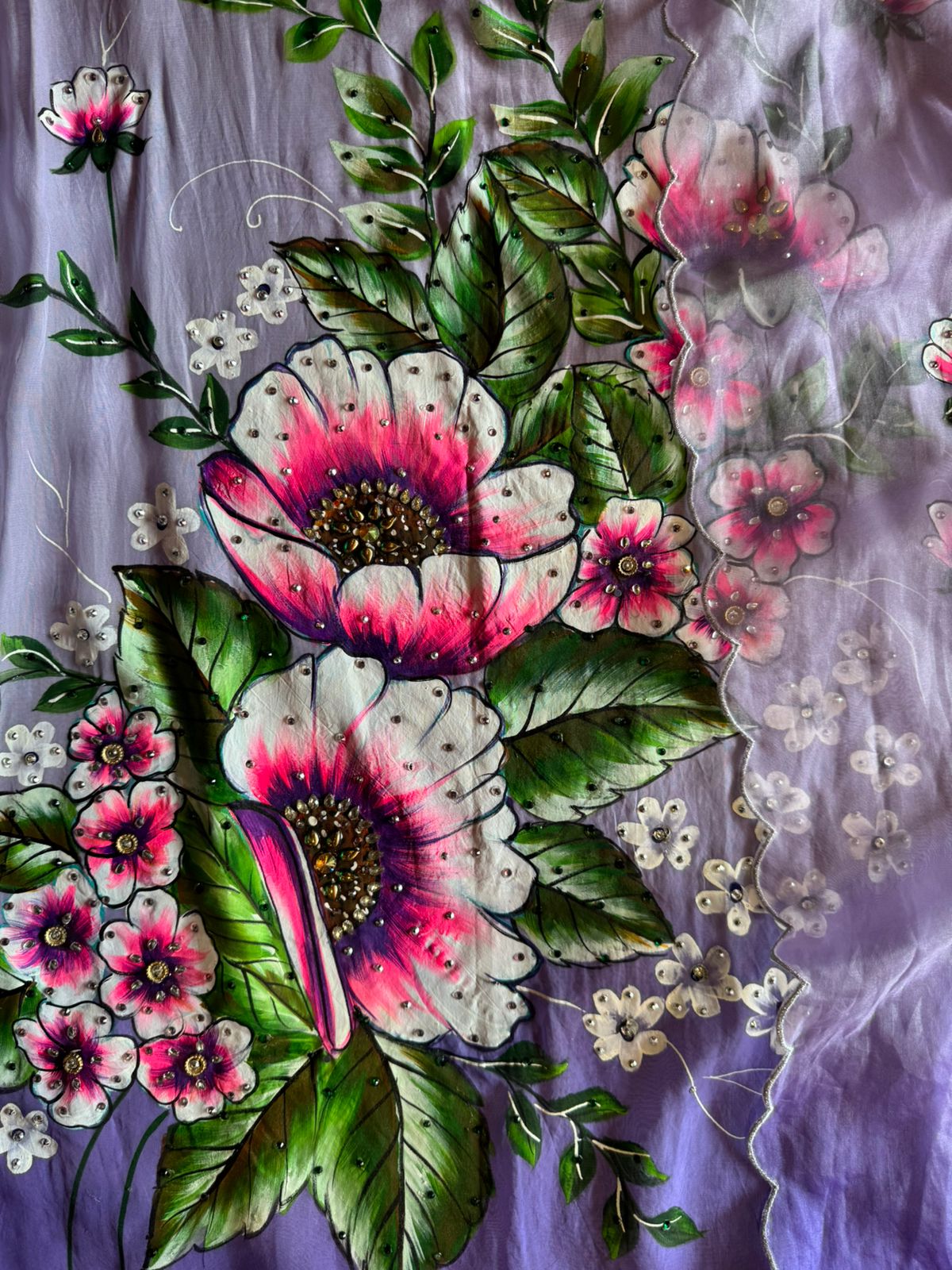 Beautiful hand-painted fabric Suit