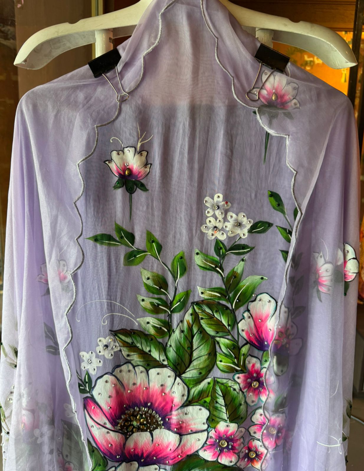 Beautiful hand-painted fabric Suit