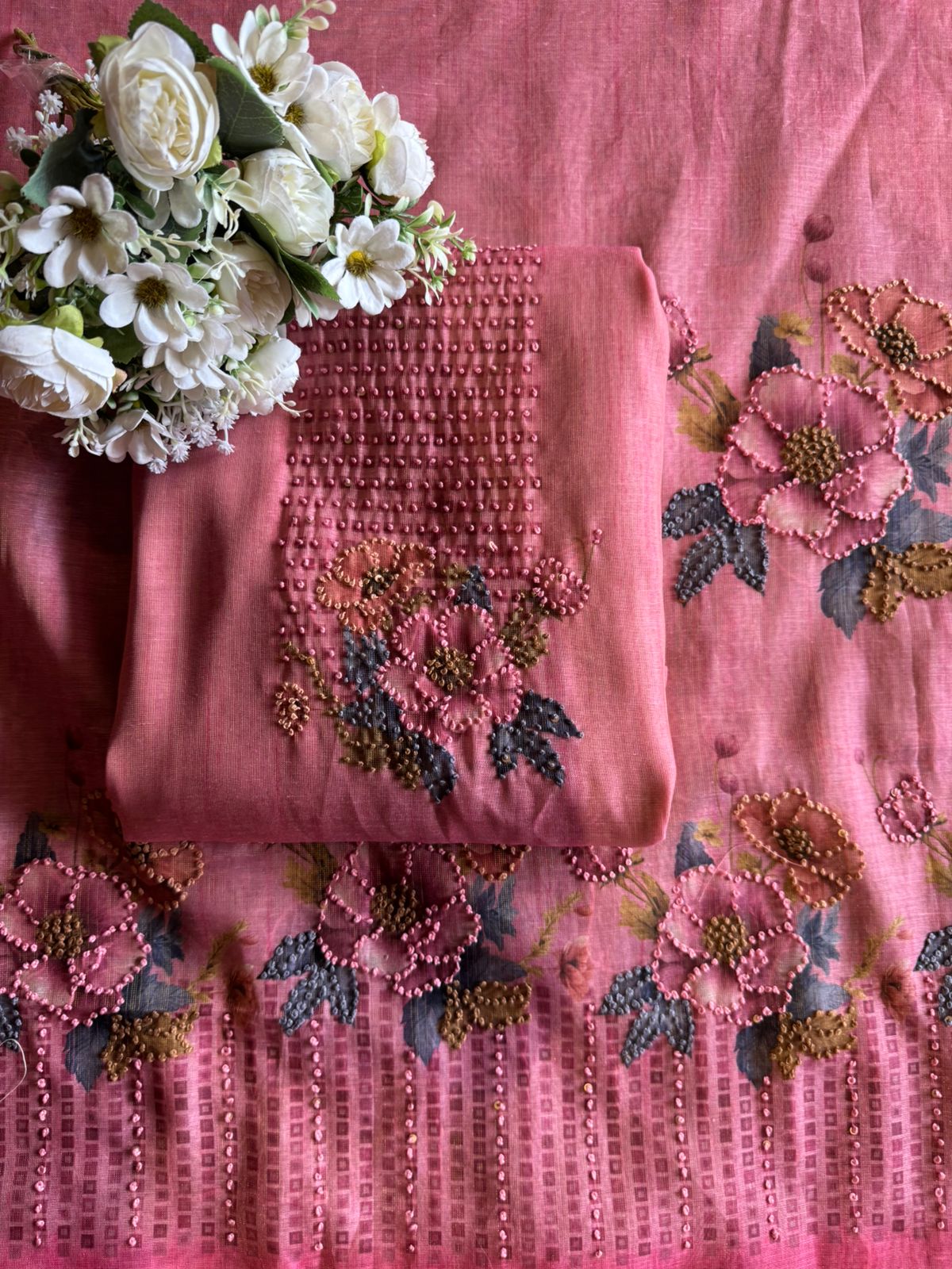 Mul Tissue jacquard Unstitched designer Suit