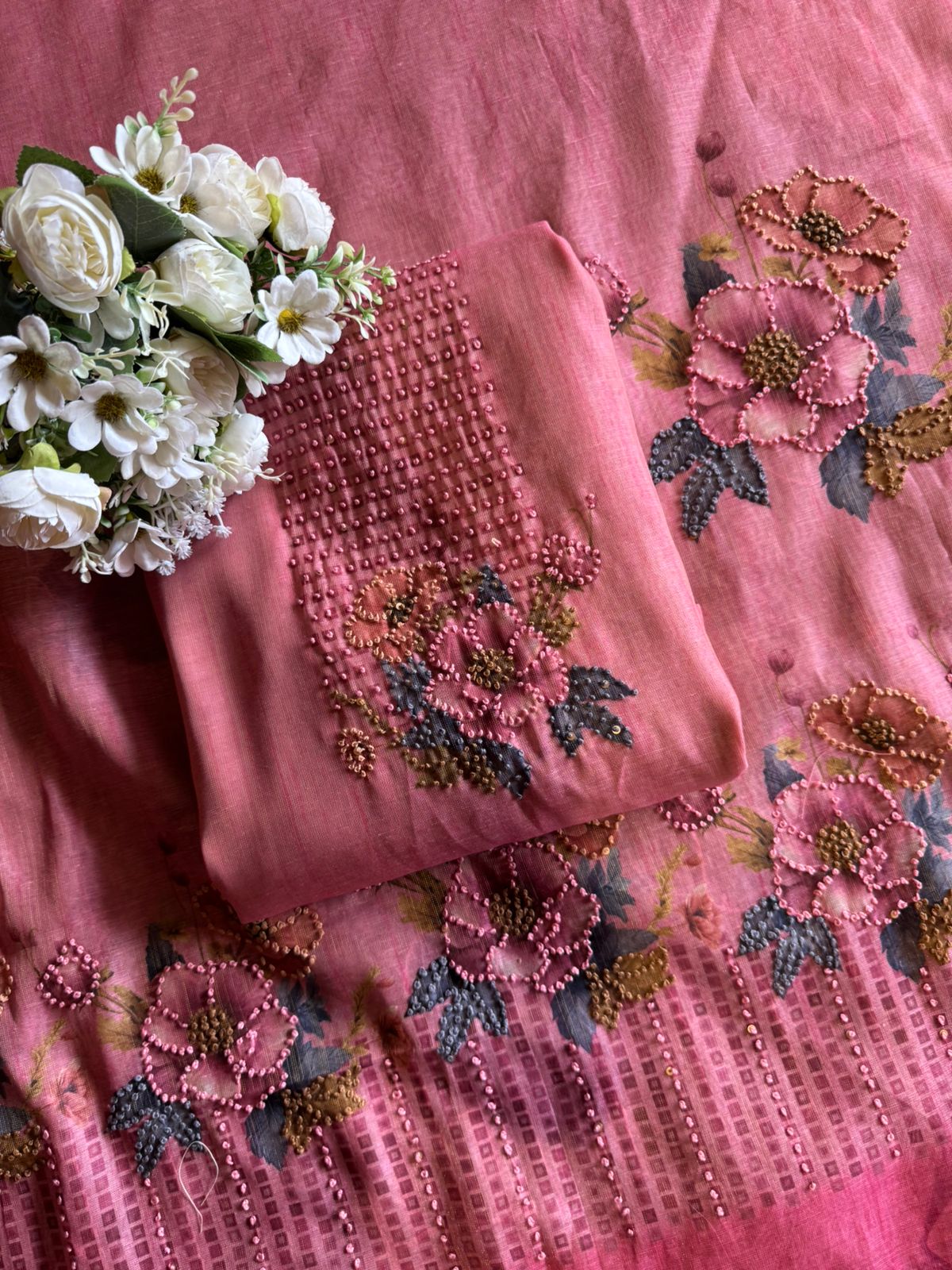 Mul Tissue jacquard Unstitched designer Suit