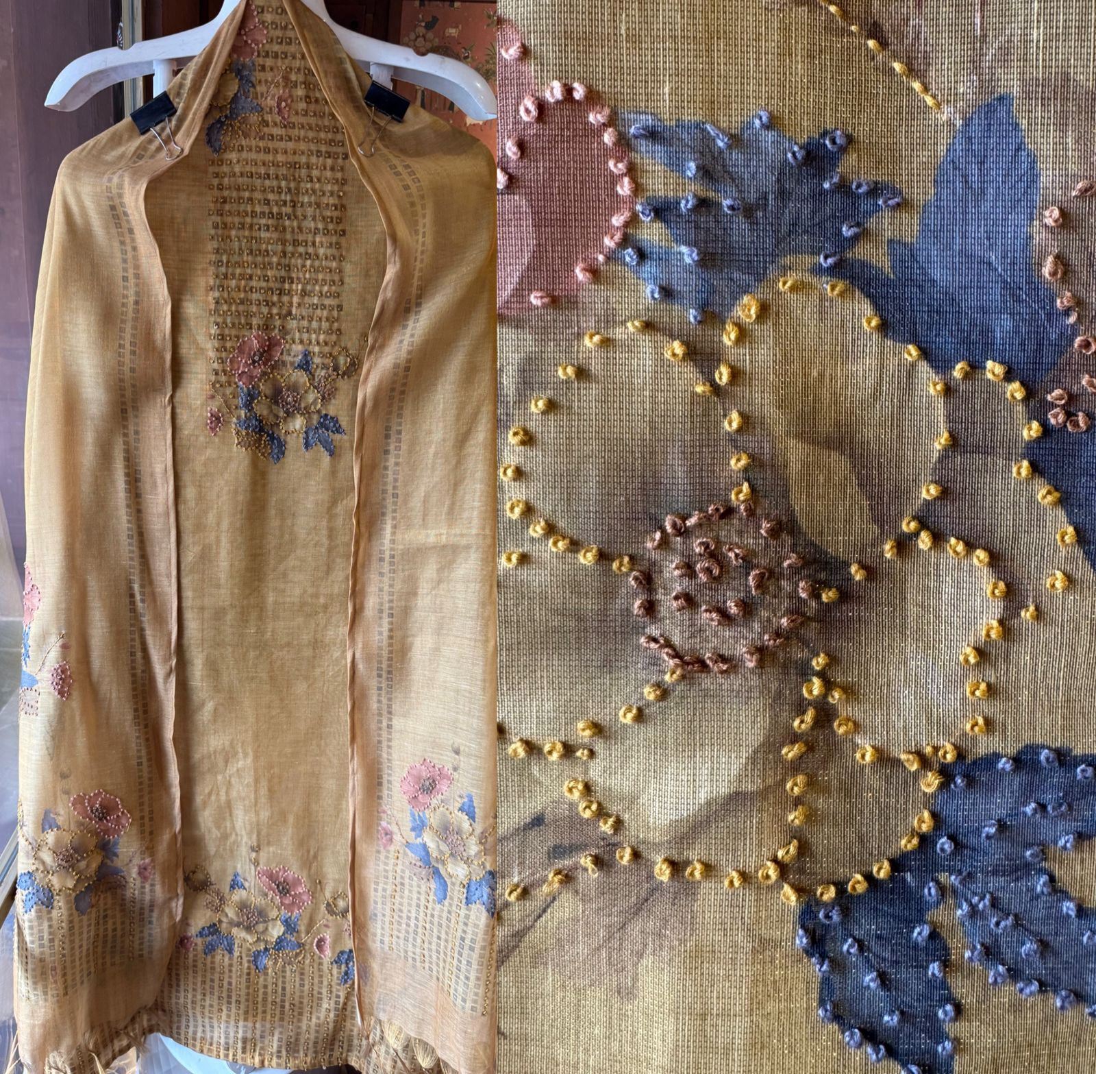 Mul Tissue jacquard Unstitched designer Suit