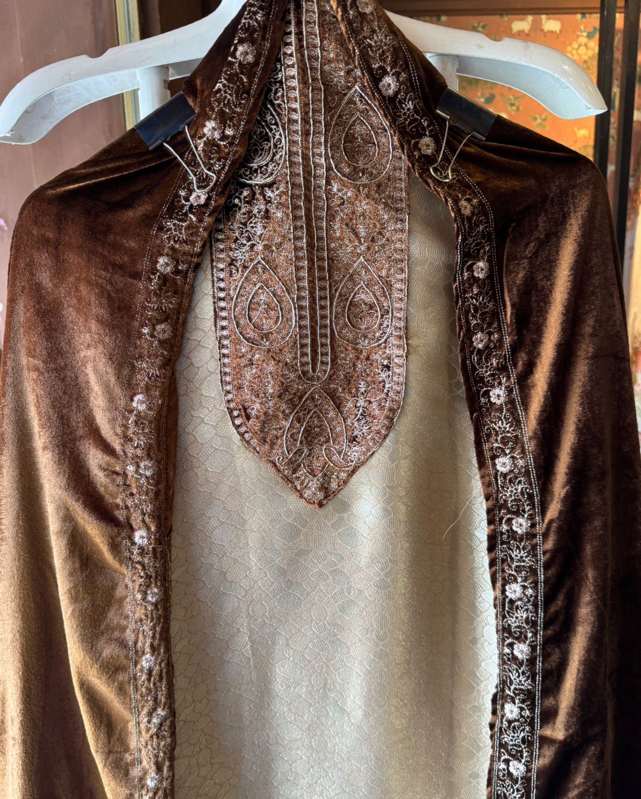 Brocade Silk designer Unstitched Shirt