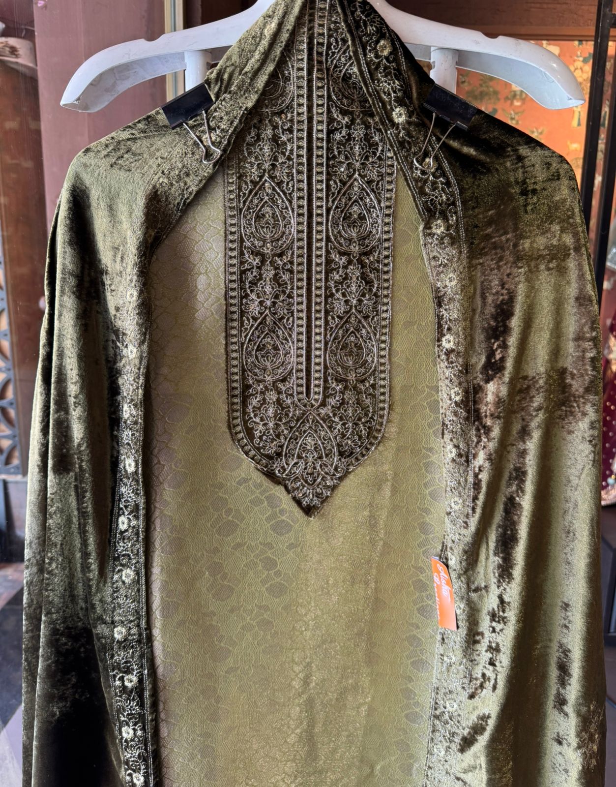 Brocade Silk designer Unstitched Shirt