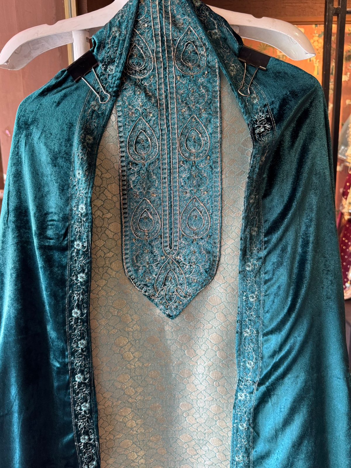 Brocade Silk designer Unstitched Shirt