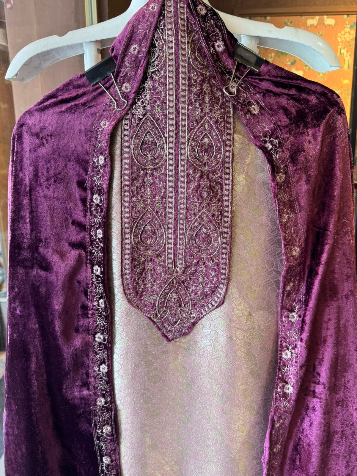 Brocade Silk designer Unstitched Shirt