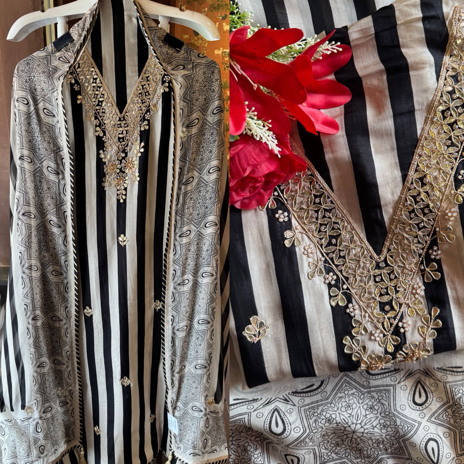 Three-piece ethnic suit