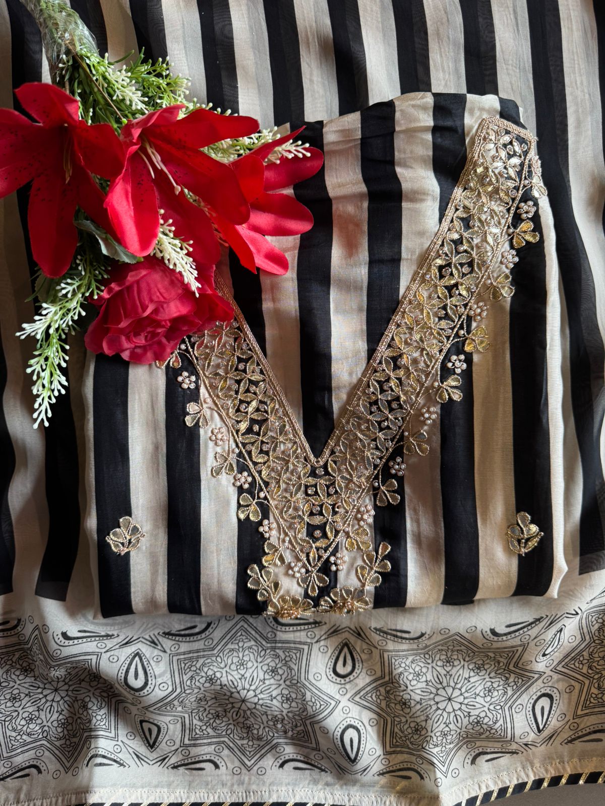 Three-piece ethnic suit