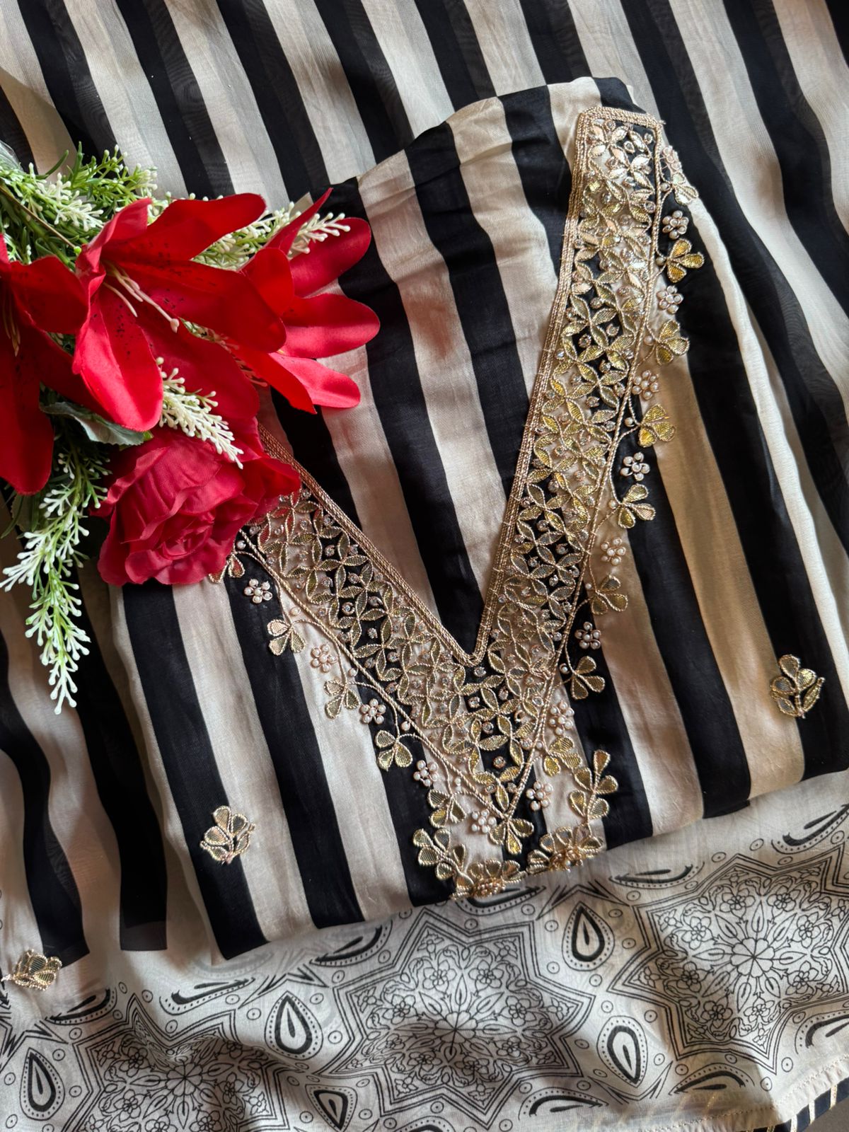 Three-piece ethnic suit