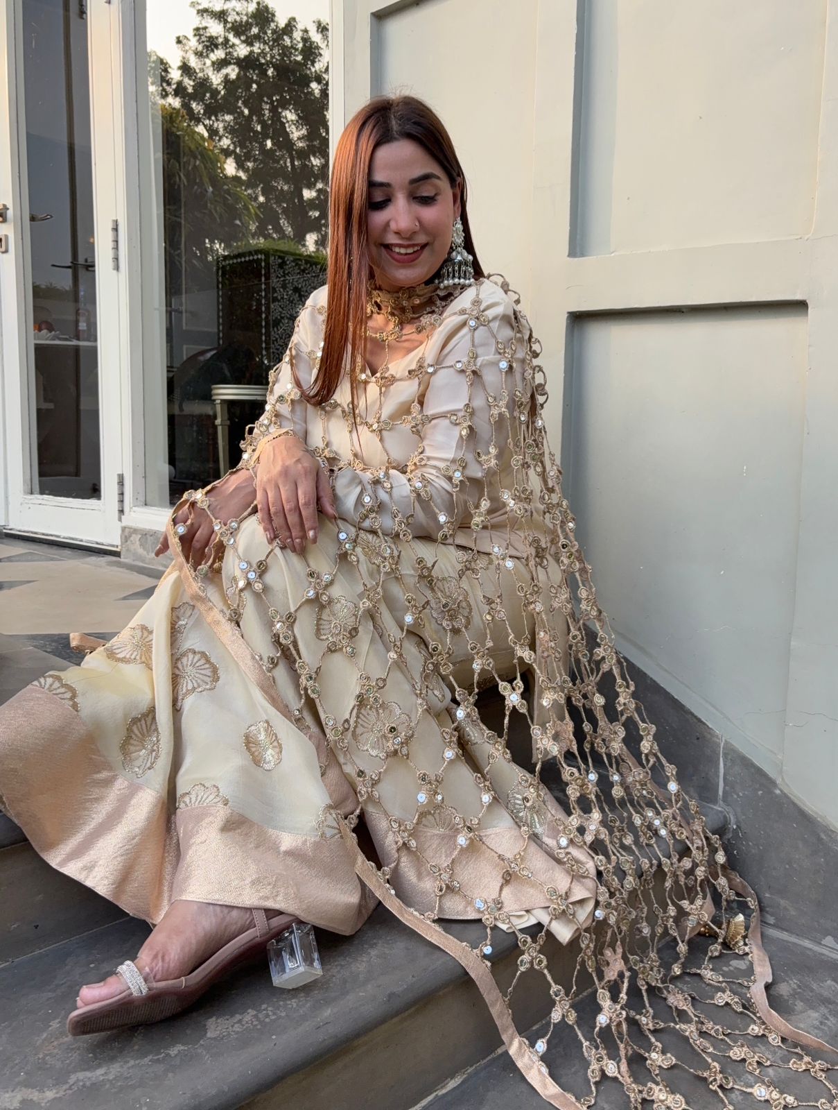 Shimmer tissue plain stitched Shirt